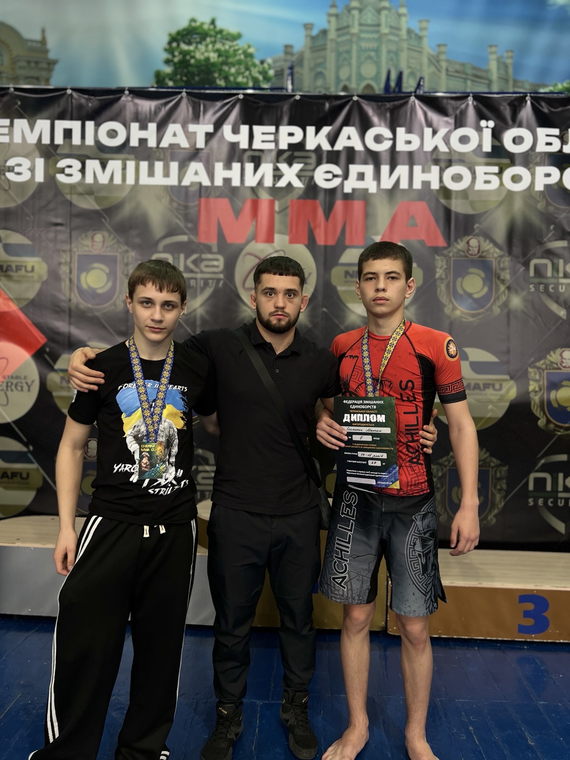 Роман с учениками после турнира